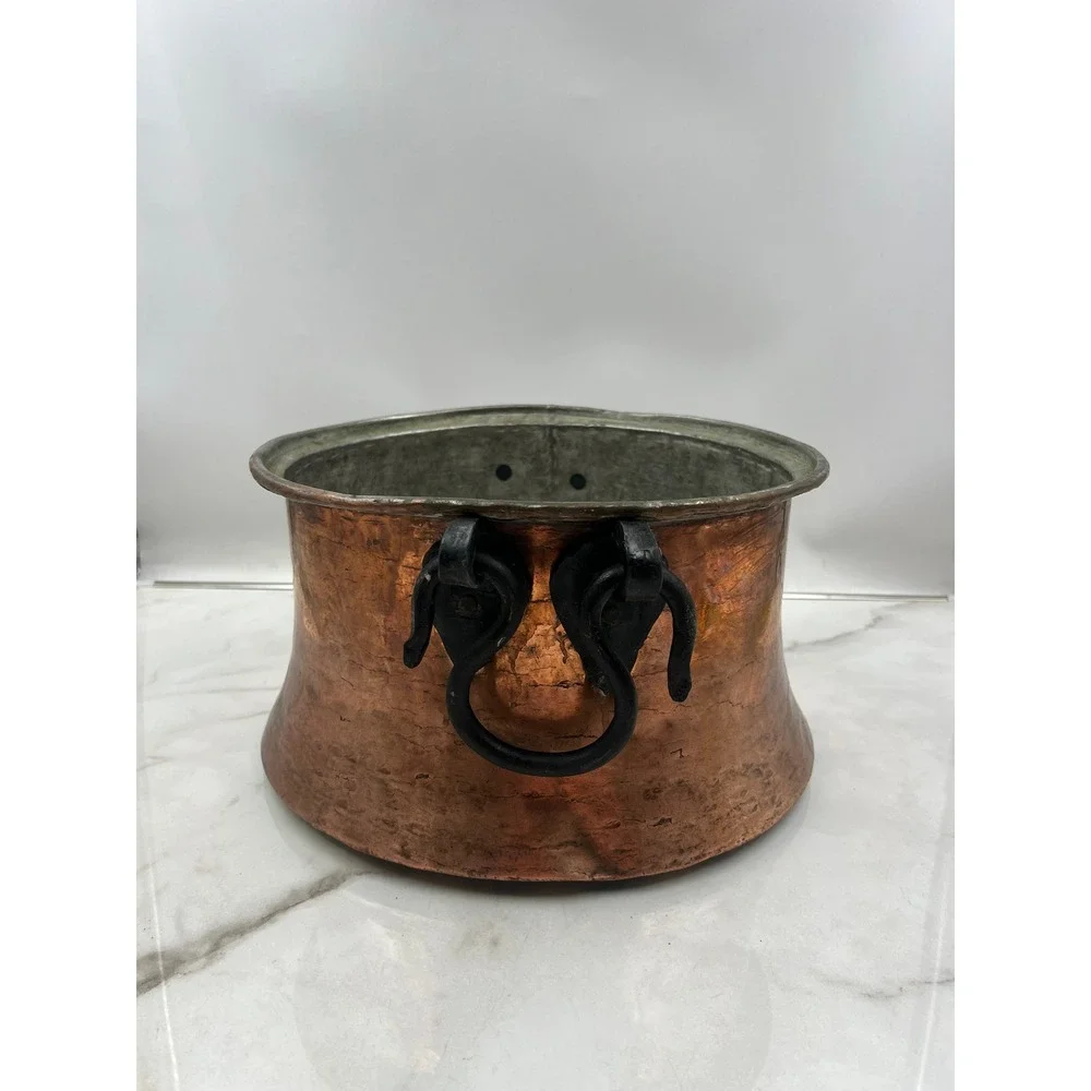 VTG IMAX Old World Copper Collection Hand Made Solid Copper Pot Iron Handles 13